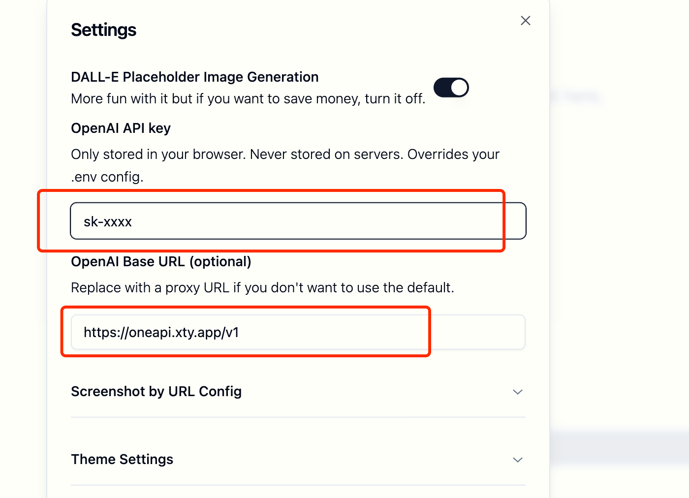 Screenshot to Code 参数填写