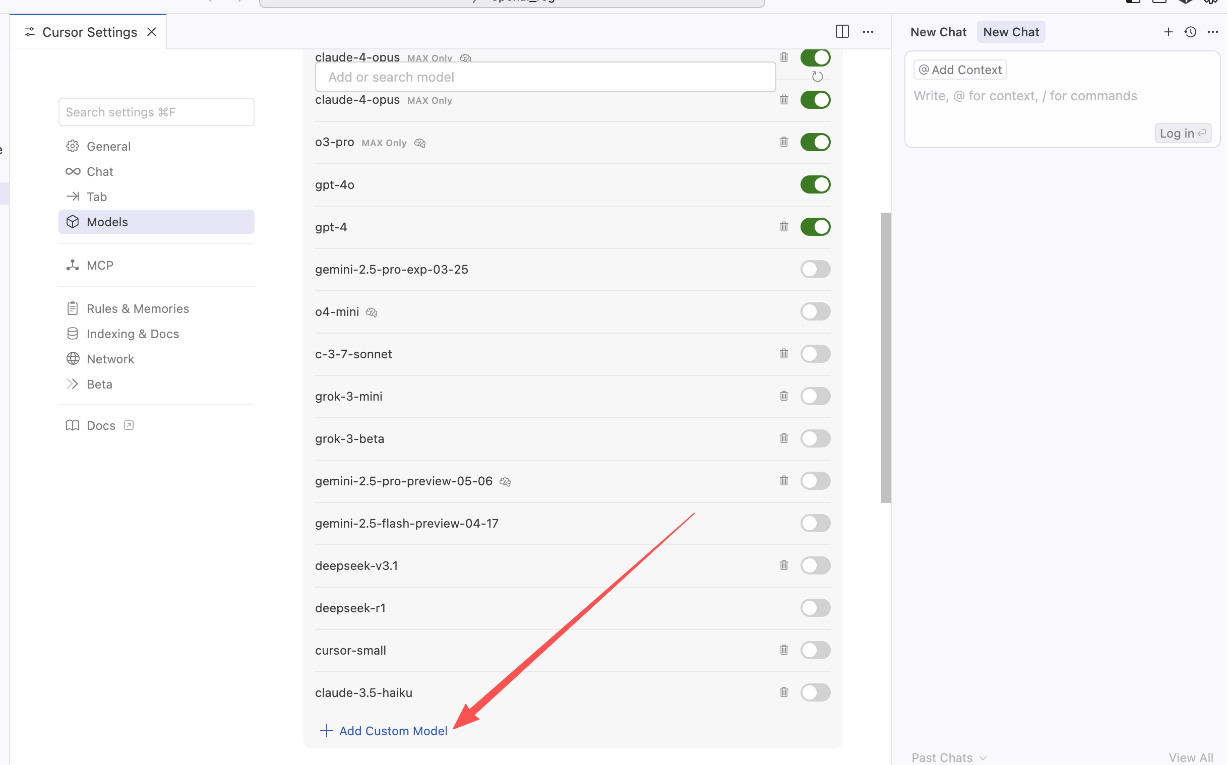 Cursor 自定义模型