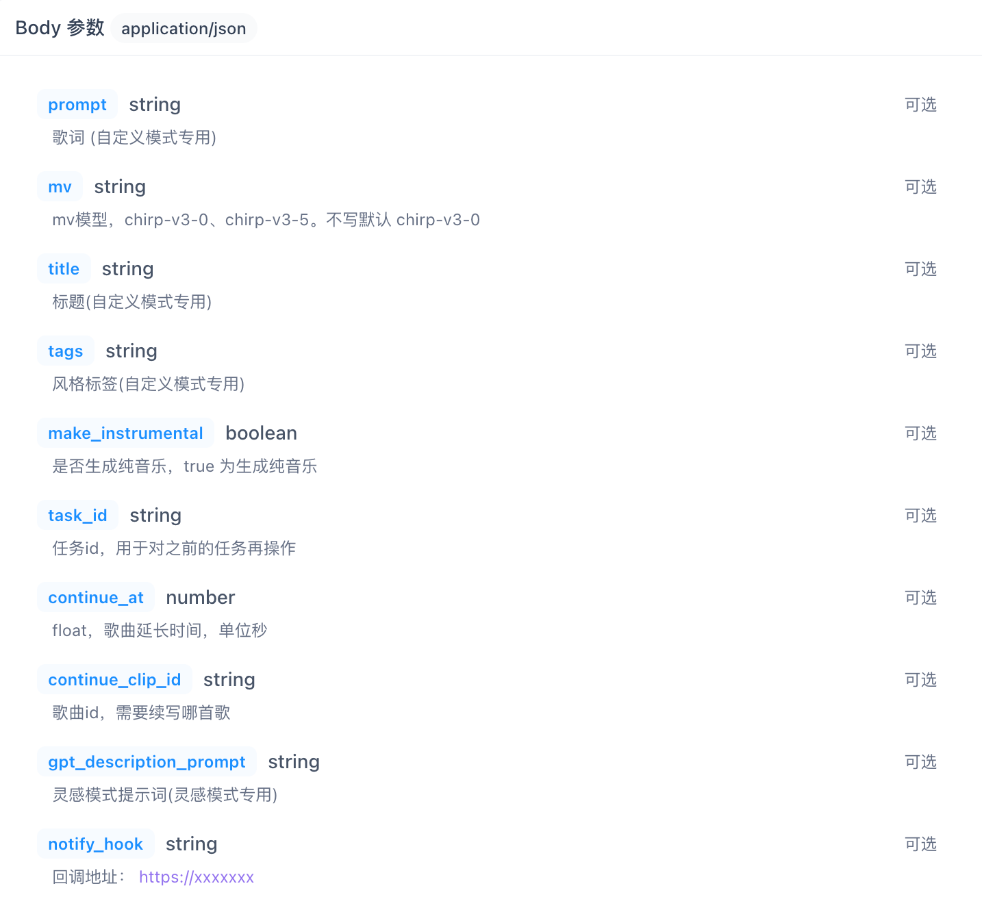 Suno API 示例界面